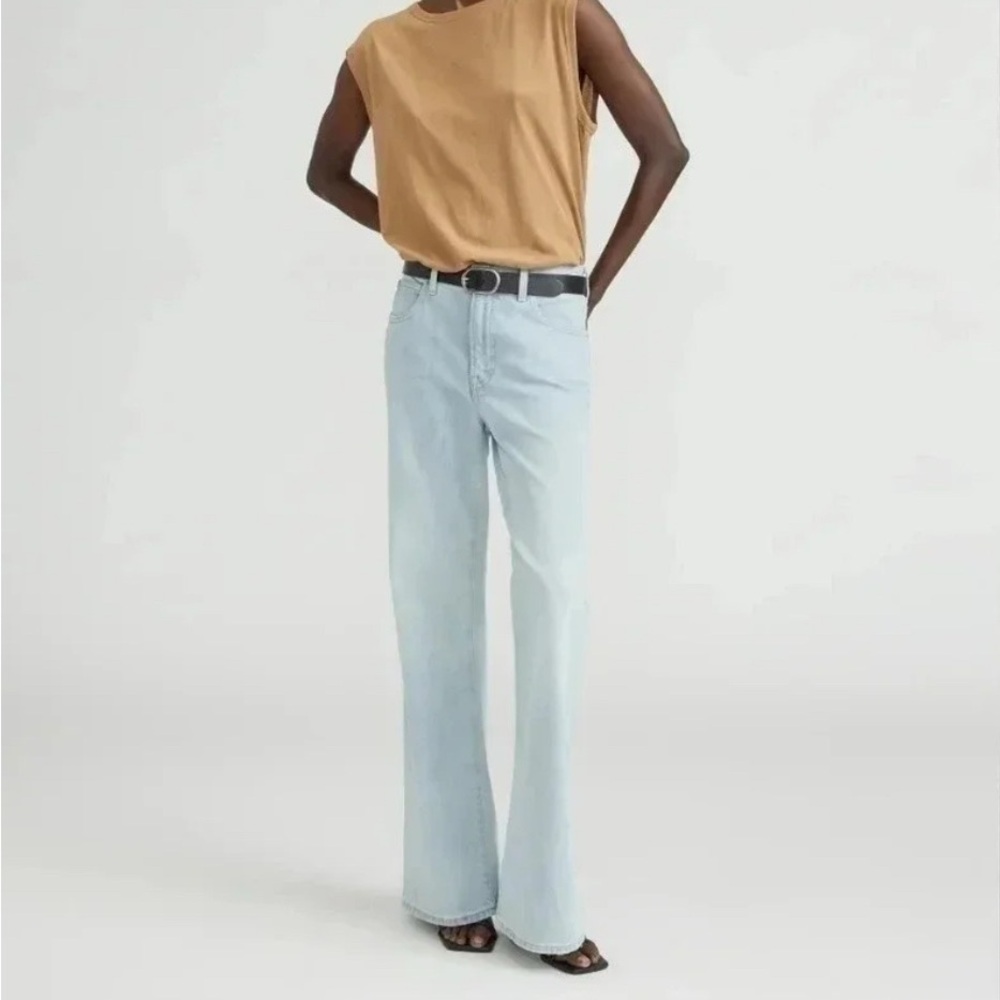 Everlane Blue Flare Wide Leg Jeans